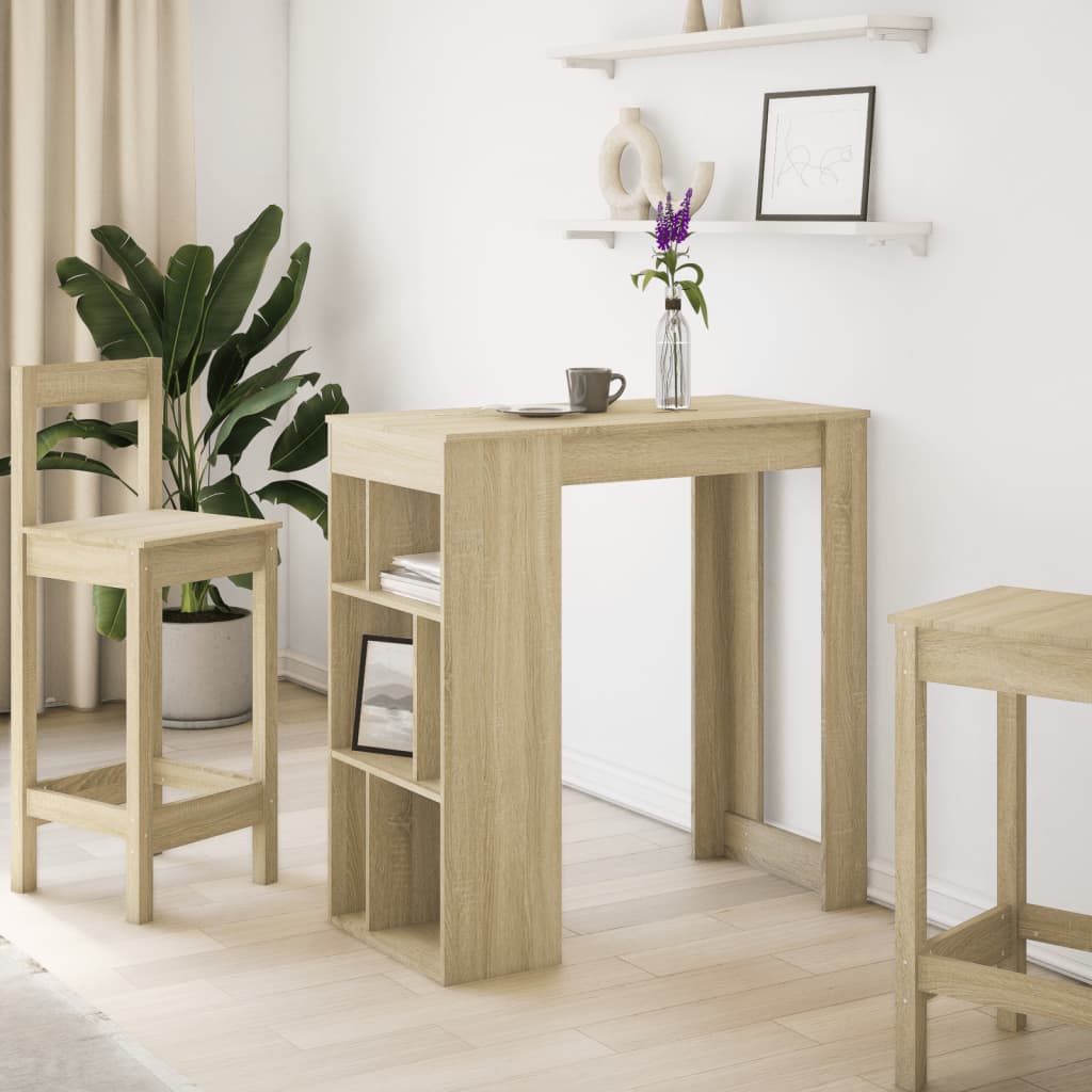 Bartisch Schwarz Eichen-Optik 102 x 50 x 103,5 cm Holzwerkstoff