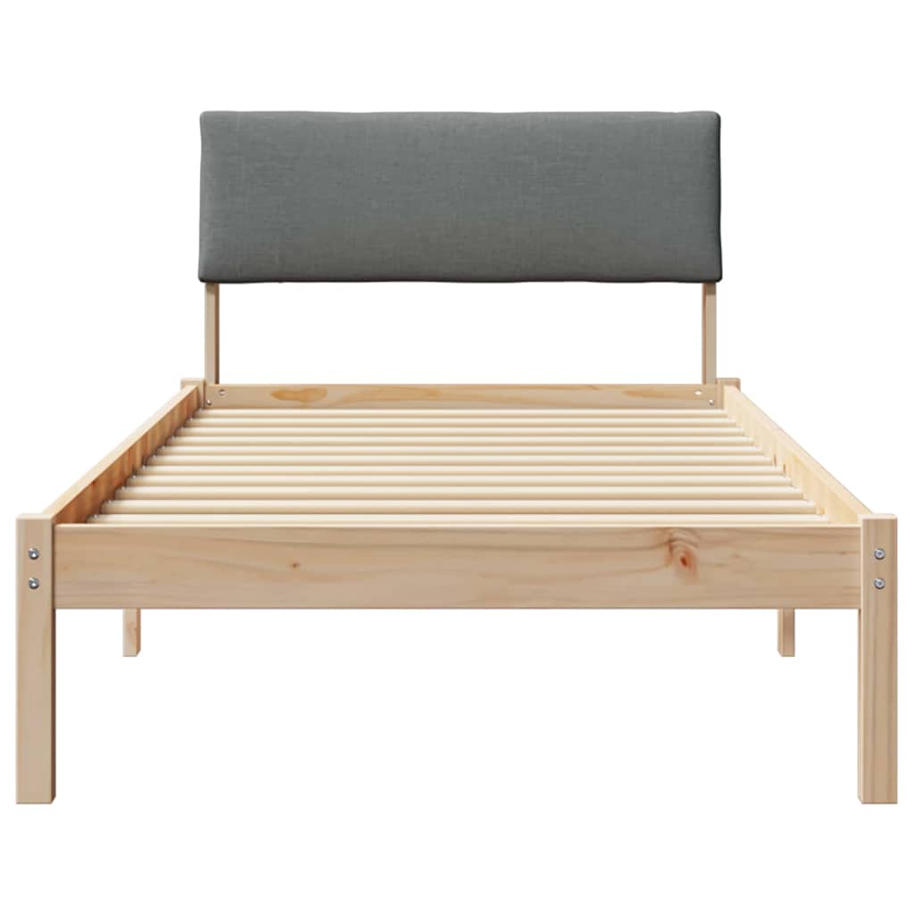 Bettgestell Braun und hellgrau 200 x 200 cm Massivholz Kiefer