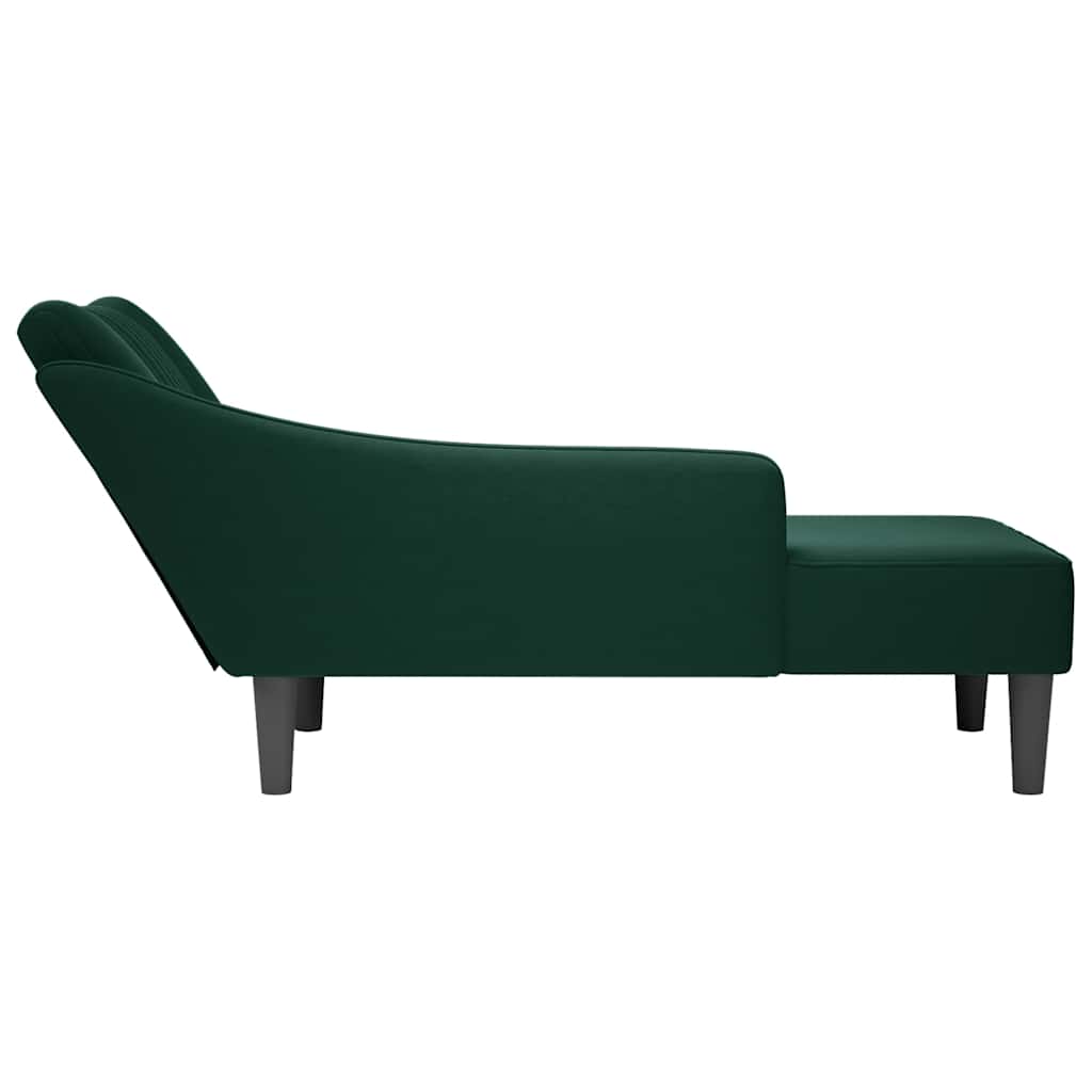 Chaiselongue mit Rechter Armlehne Blau Samt