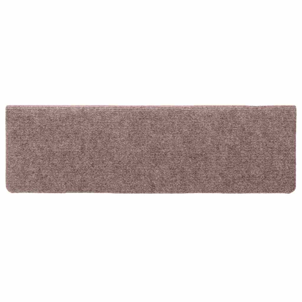 Stufenmatten Selbstklebend 15 Stk. 65x21x4 cm Hellbraun Rechteckiger Rand