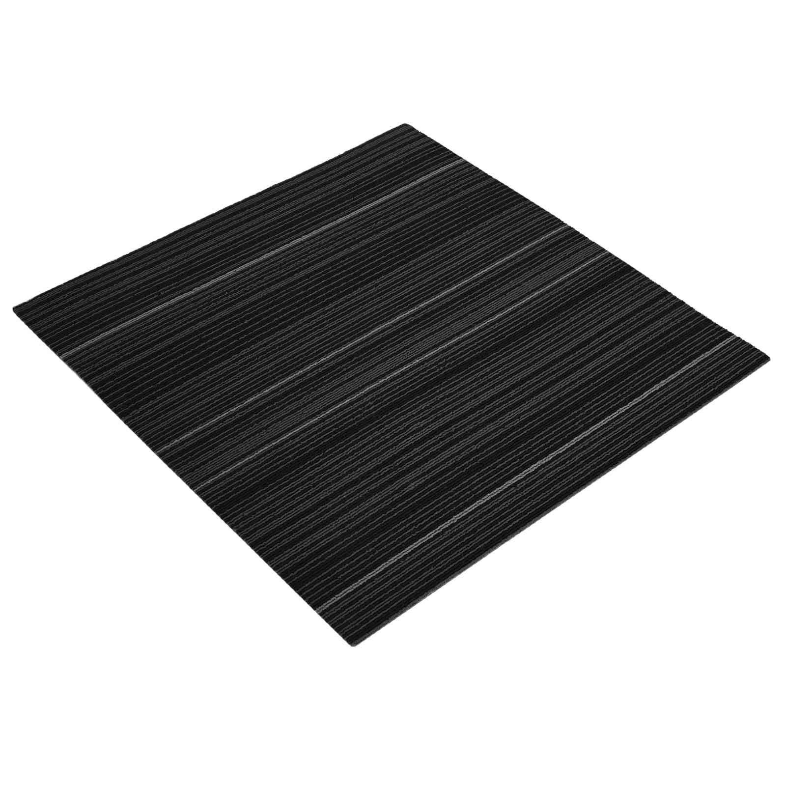 Teppichfliese Hellgrau mit Streifen 50 x 50 cm 4 pcs