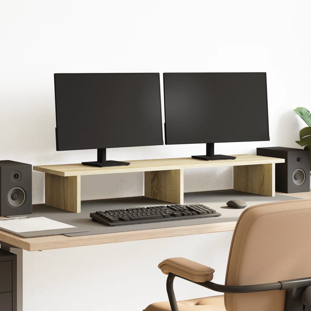 Monitor Halterung Schwarze Eiche 100 x 27 x 15 cm Holzwerkstoff