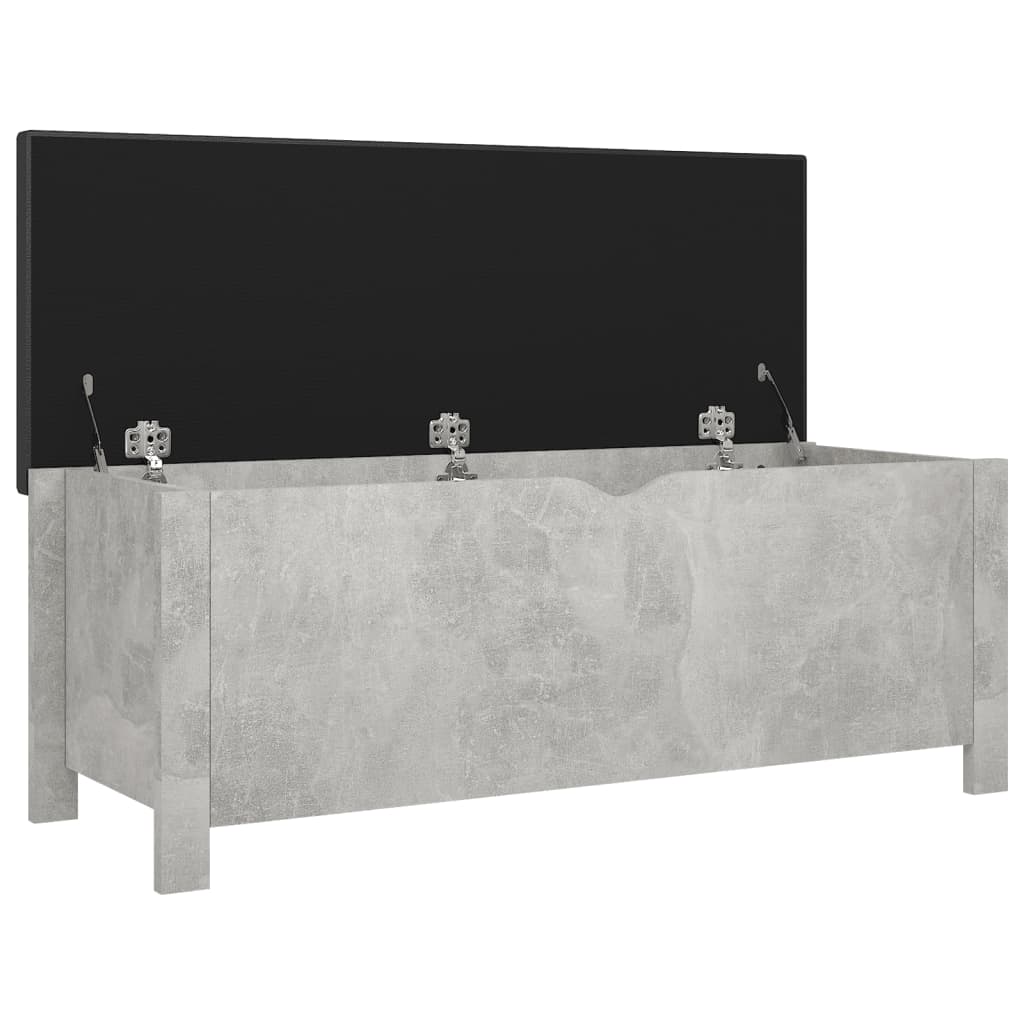Aufbewahrungsbox mit Kissen Grau 105x40x45 cm