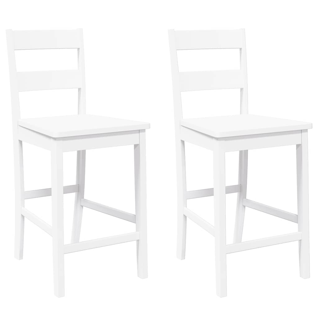 Barhocker mit Kissen 2 Stk. Braun Massivholz Gummibaum