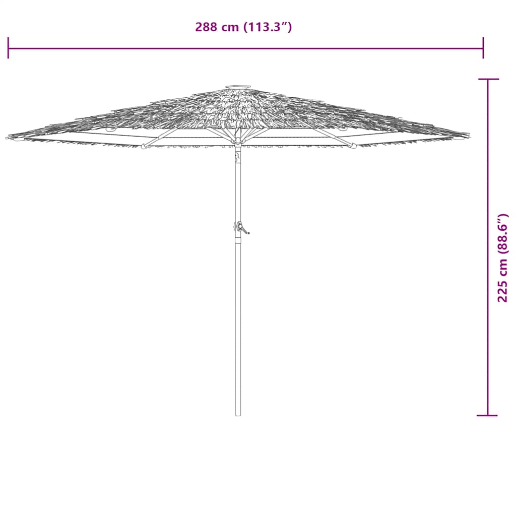 Sonnenschirm mit LED und Stahlmast Braun 248x248x248 cm