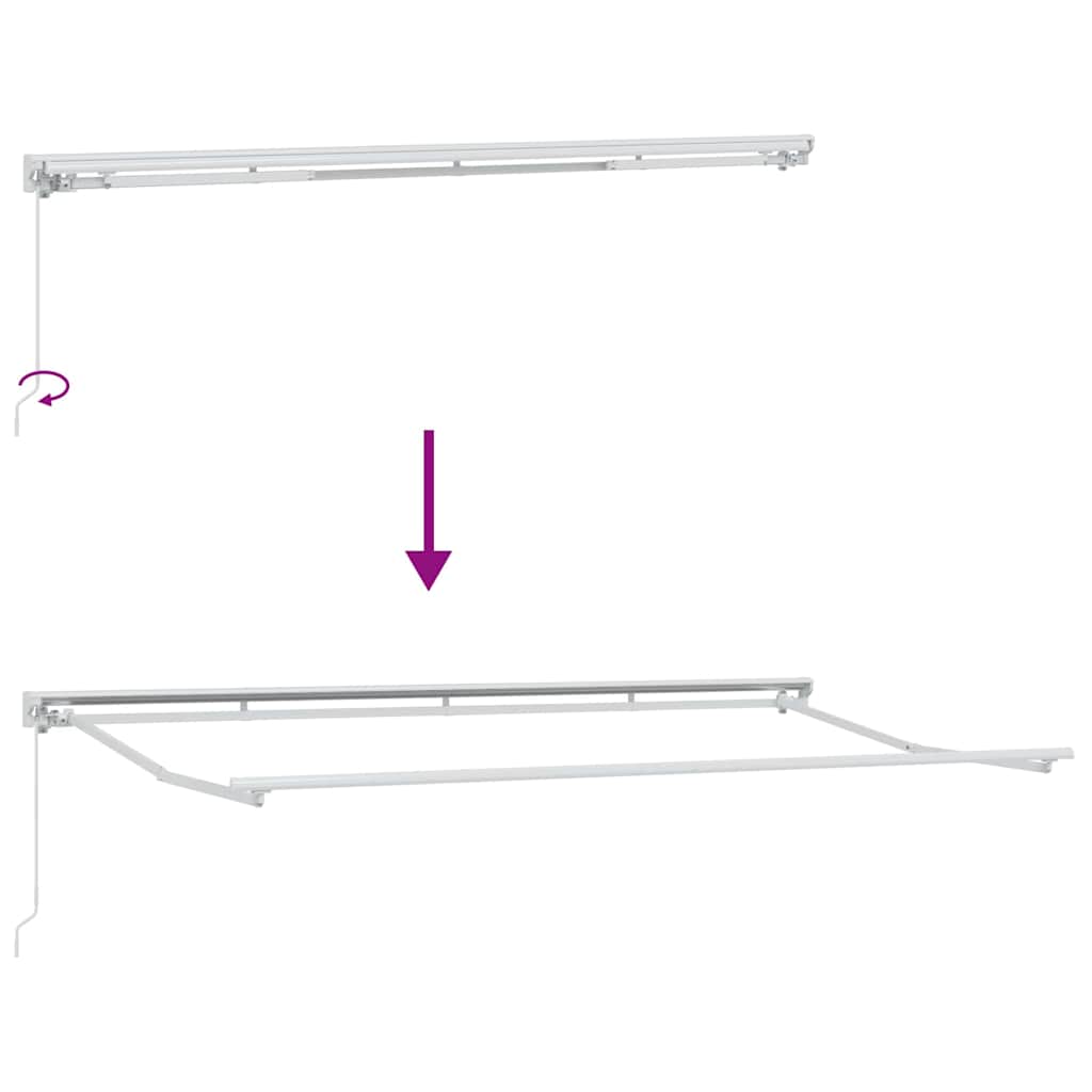 Markisenrahmen Verstellbar Weiß 2,5 x 2 m Stahl