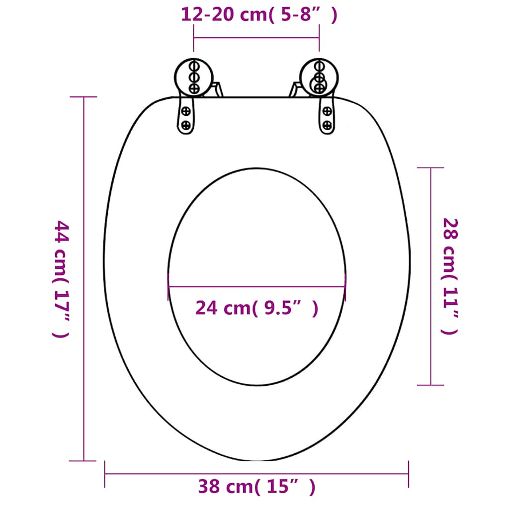 Toilettensitz MDF Deckel Schlichtes Design Weiß