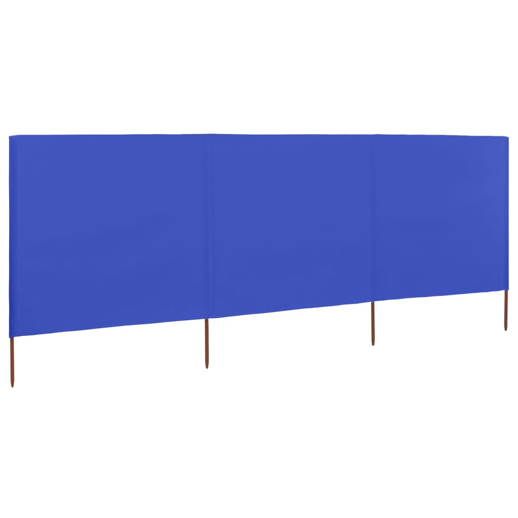 3-teiliges Windschutzgewebe 400 x 120 cm Weiß
