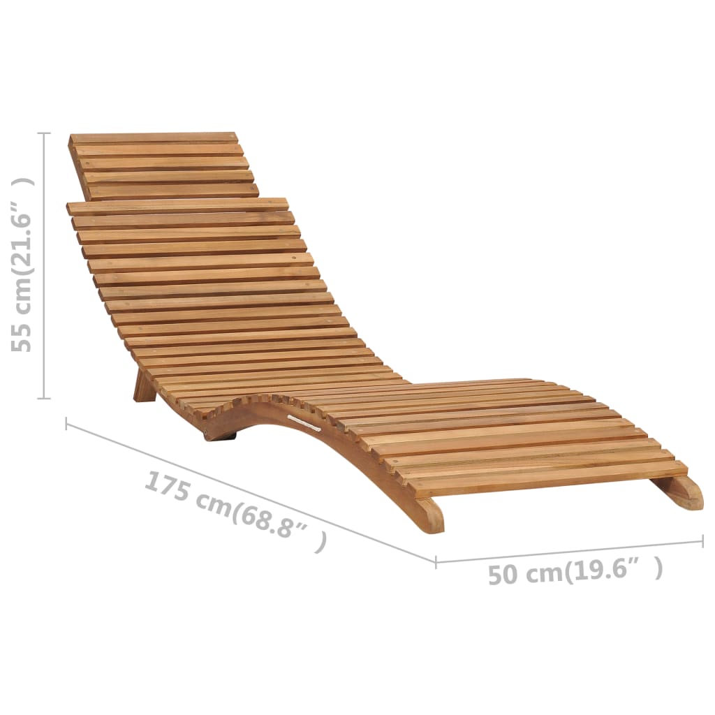 Sonnenliege Braun 198 x 55 x 58,5 cm Massivholz Teak