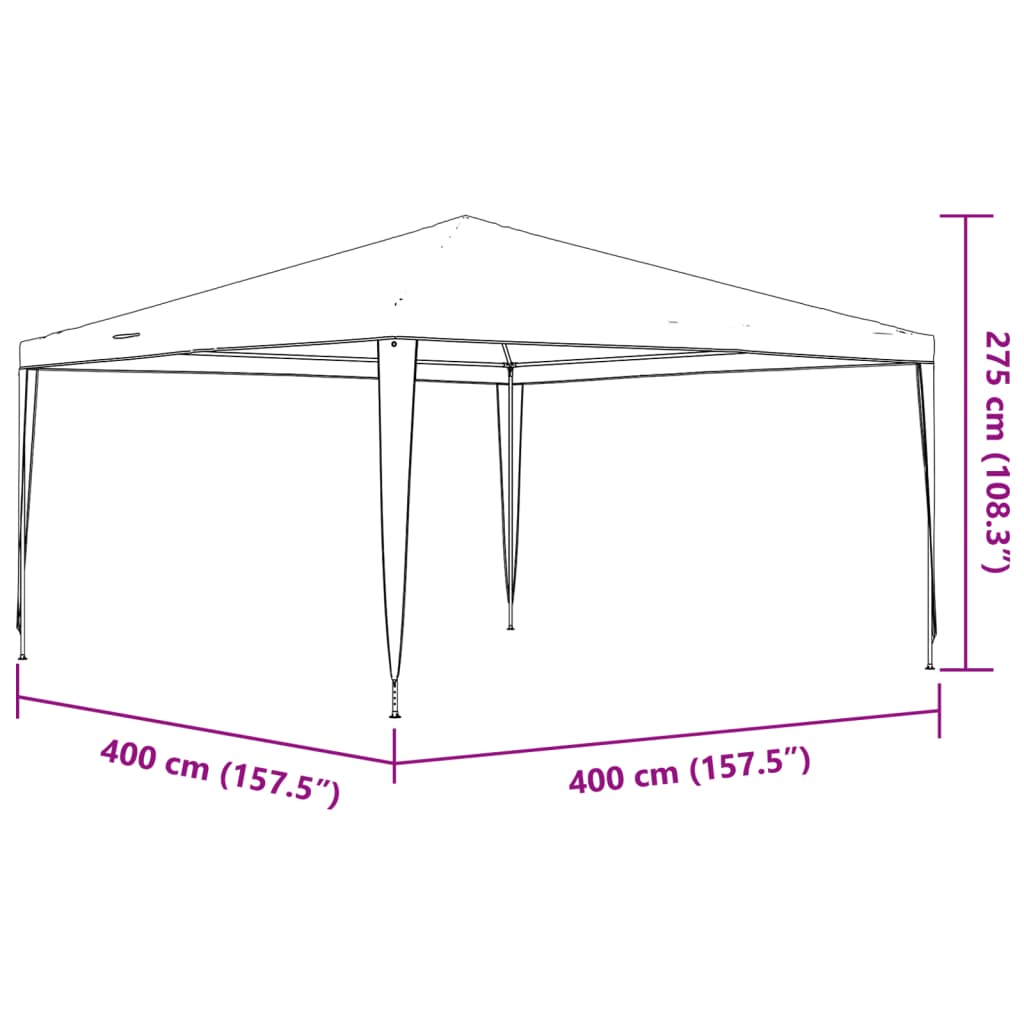 Party-Zelt 200 x 200 x 240 cm Rot PE und Stahl