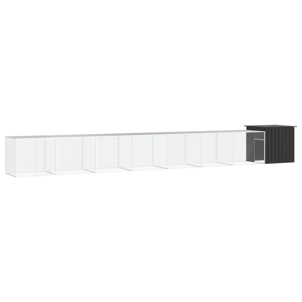 Hühnerkäfig Anthrazit 200x91x100 cm Verzinkter Stahl