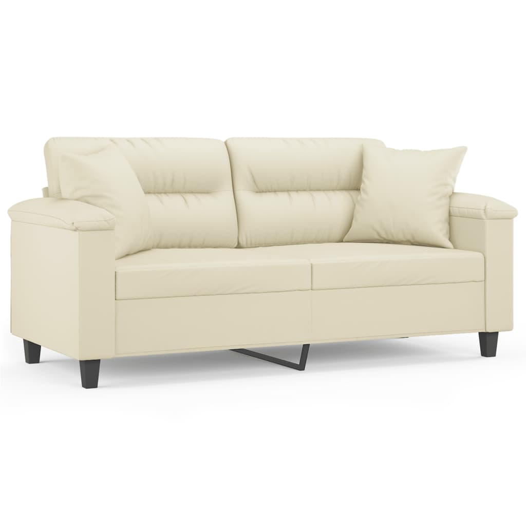 2-Sitzer-Sofa mit Zierkissen Weinrot 120 cm Kunstleder