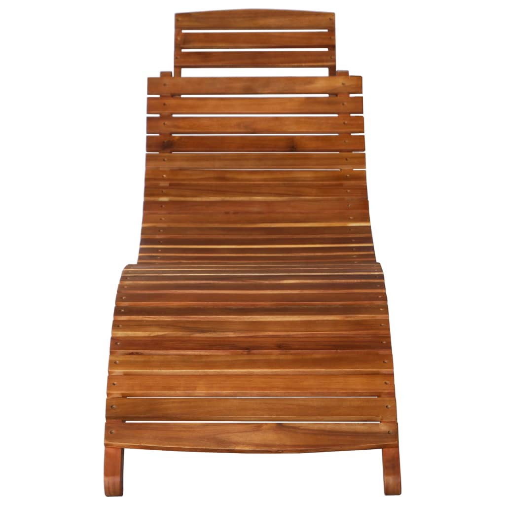 Sonnenliege 2 pcs Braun 55 x 184 x 64cm Massivholz Akazie