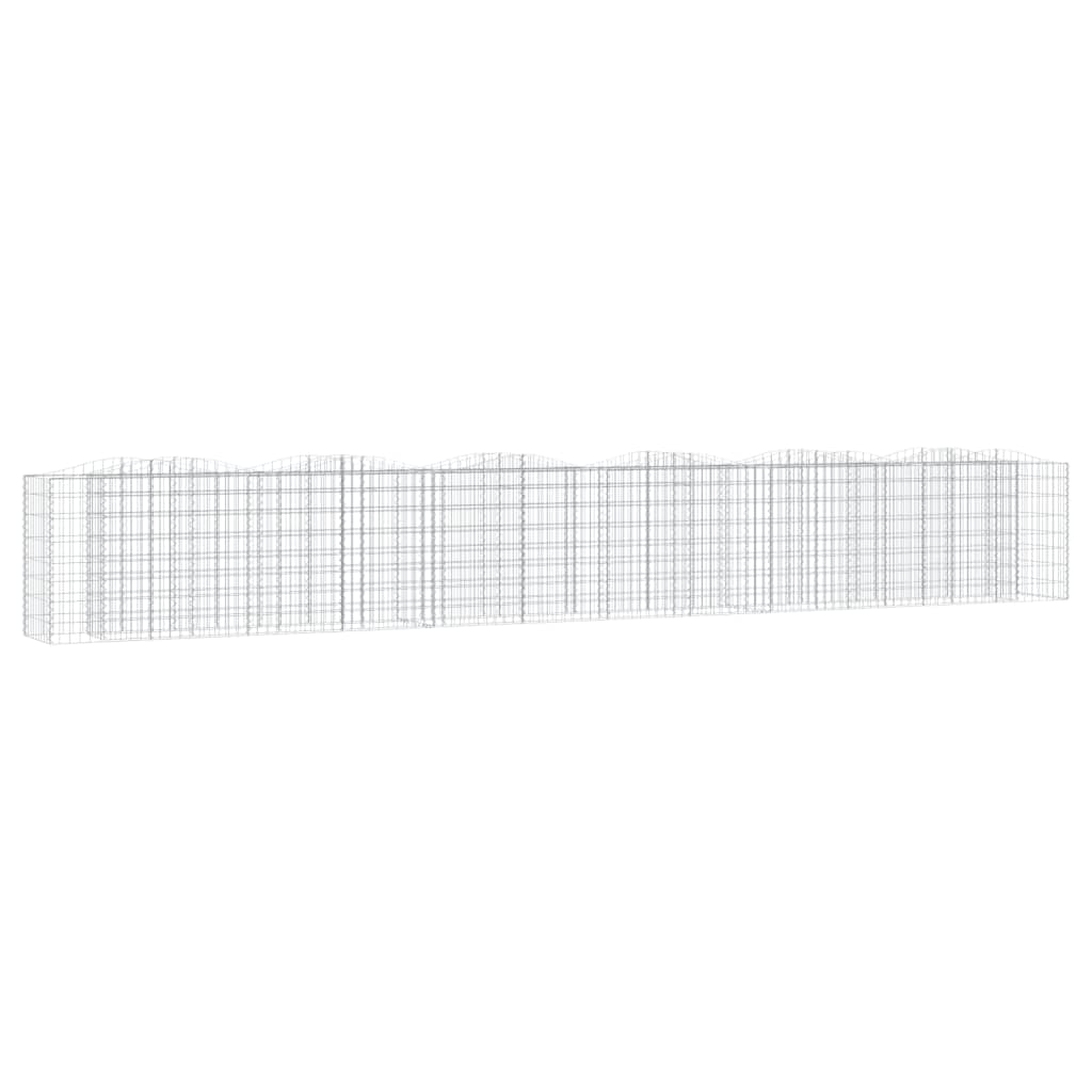Gabionen-Hochbeet mit Hochbogen 200x50x50 cm Verzinktes Eisen