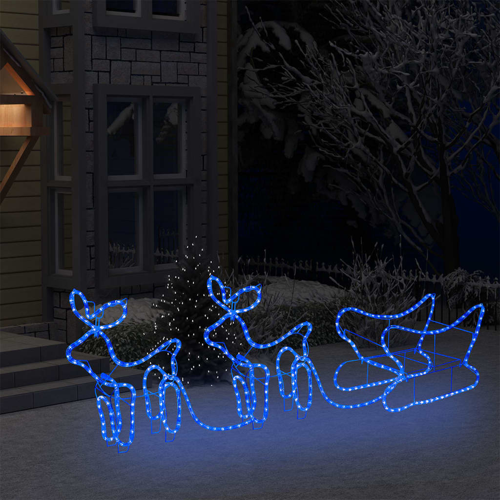 Weihnachtsdekoration Rentiere und Schlitten Outdoor 252 LEDs