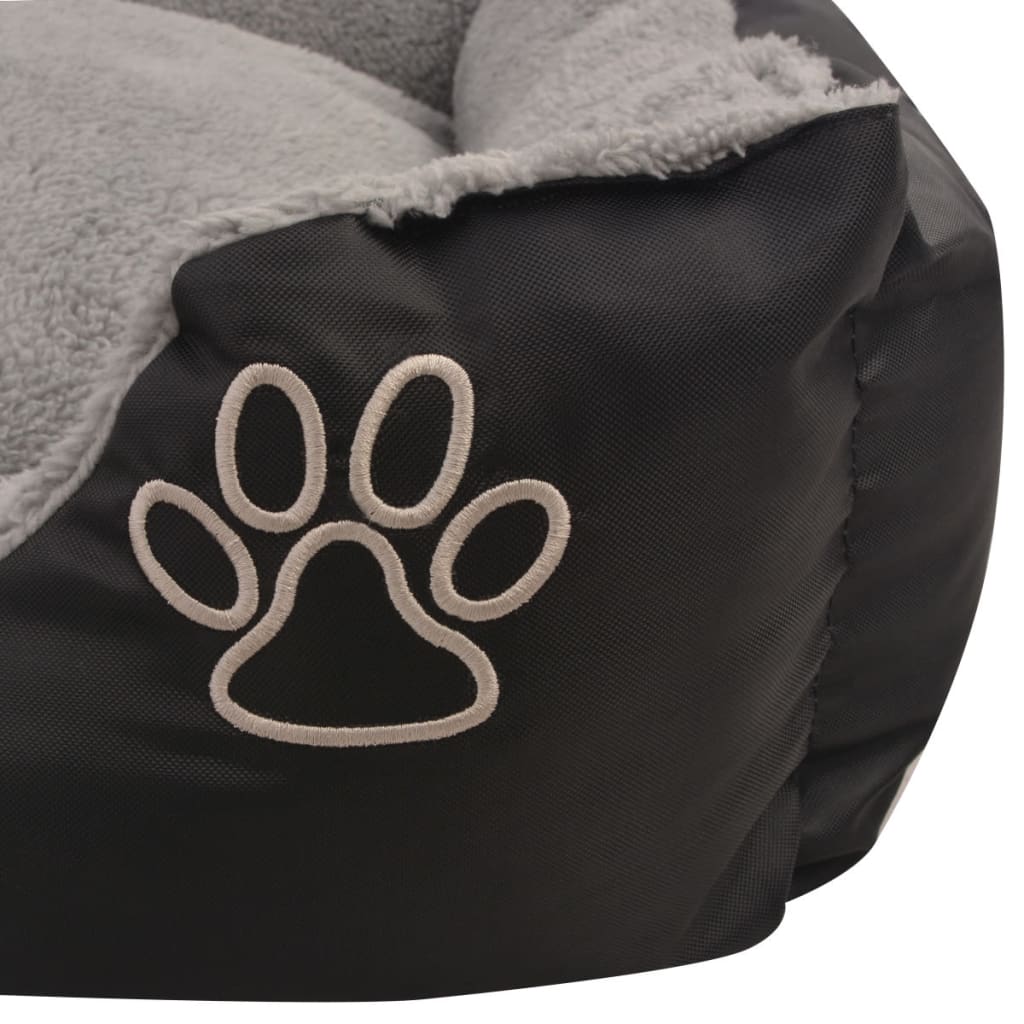 Hundebett mit gepolstertem Kissen Größe M Grau