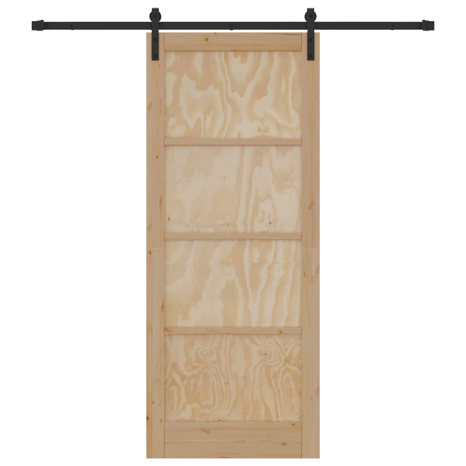 Schiebetür Natürlich und Schwarz 61 x 198,5 cm