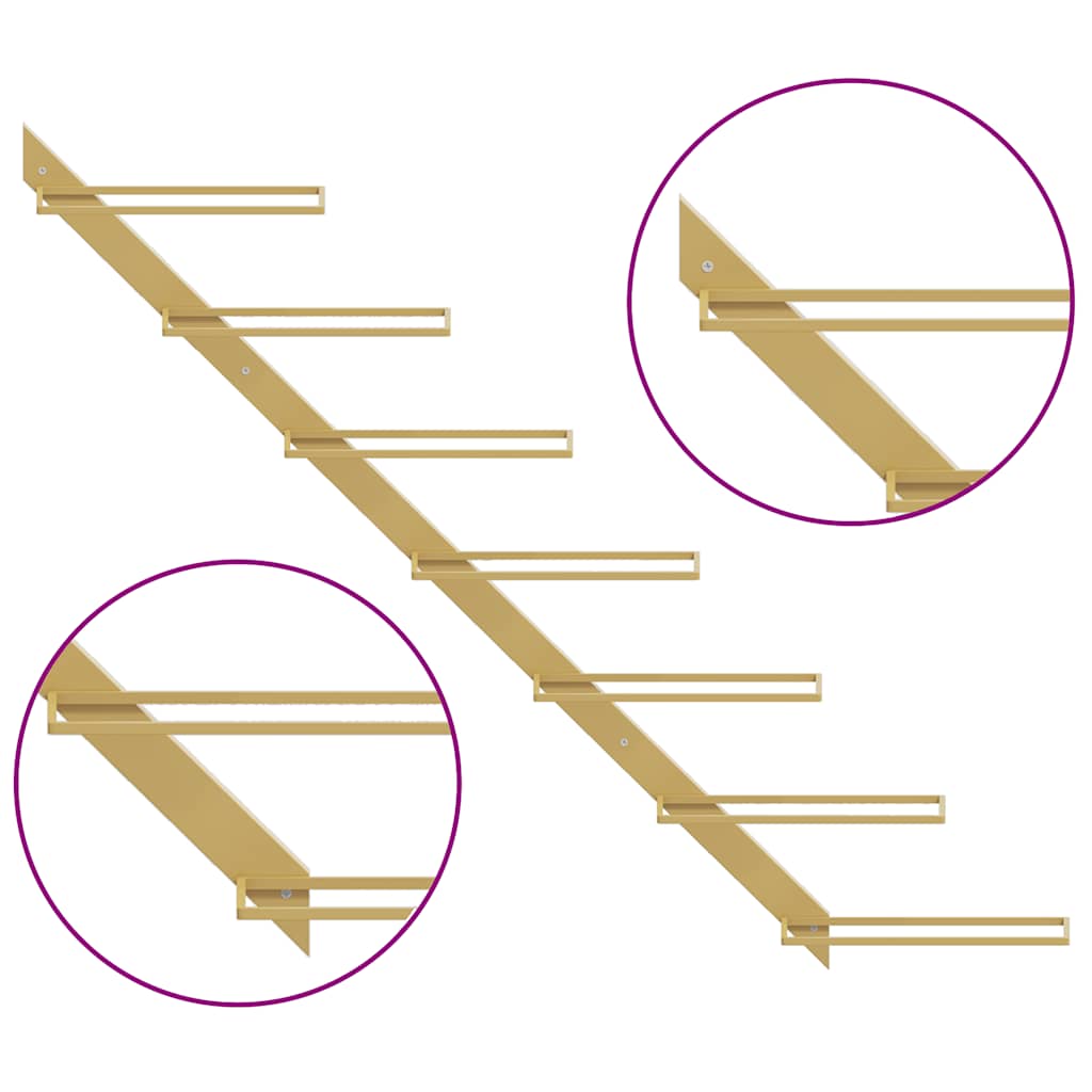 Wand-Weinregal für 7 Flaschen Schwarz Metall