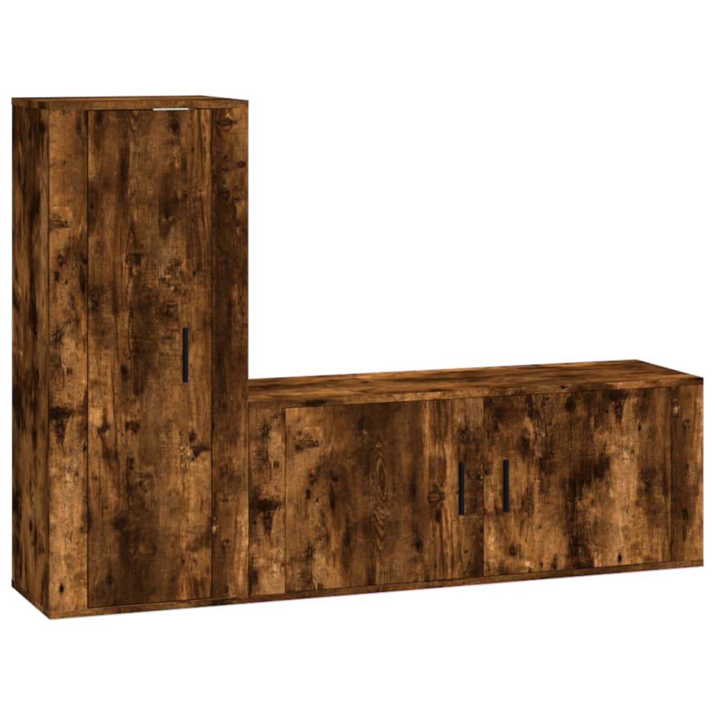 2-tlg. TV-Schrank-Set Weiß Holzwerkstoff