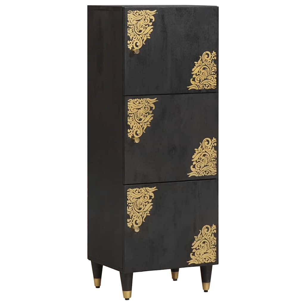 Highboard mit Regal Braun 40 x 33 x 110 cm Massivholz Mango