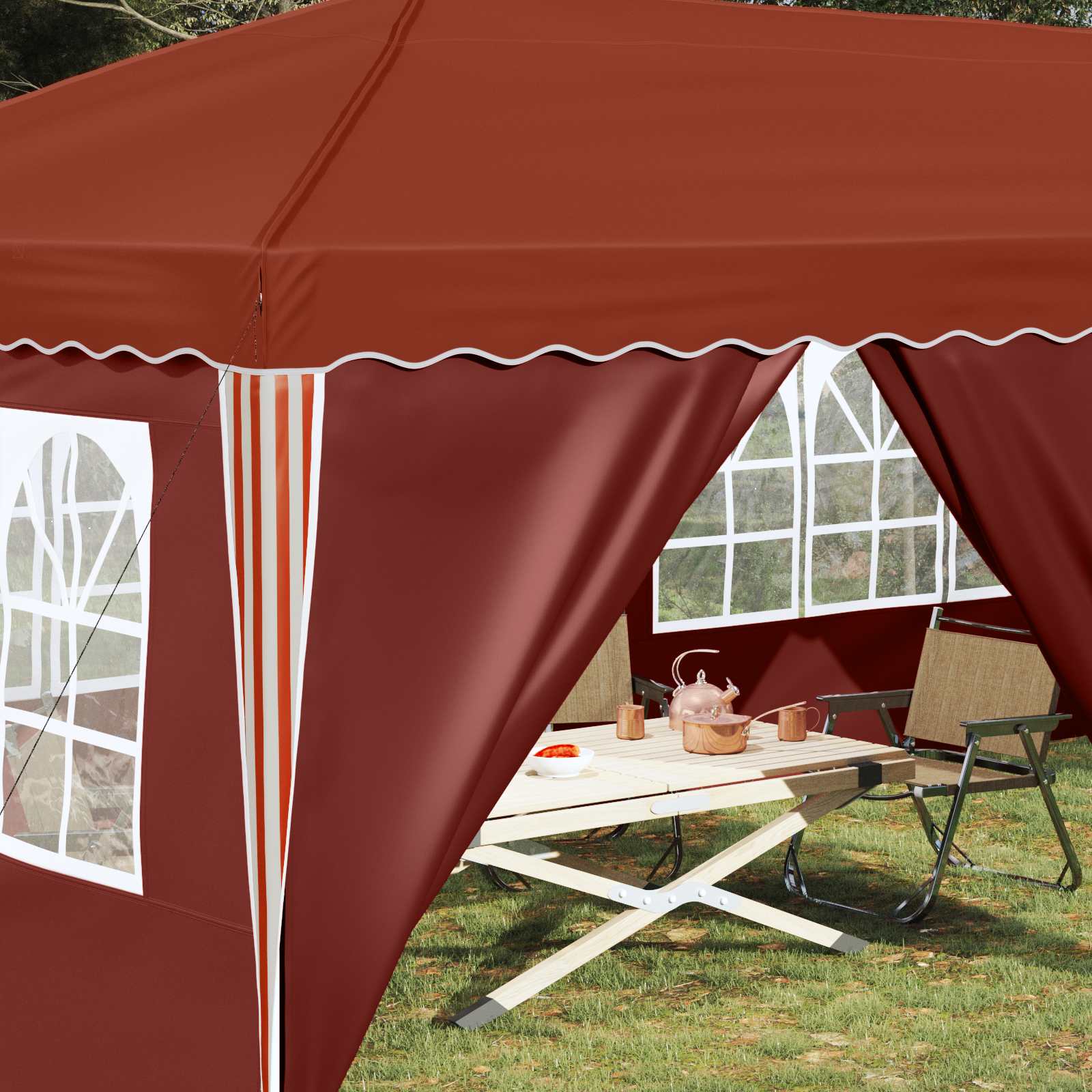 Pop-up Partyzelt 575 x 290 x 245 cm Creme