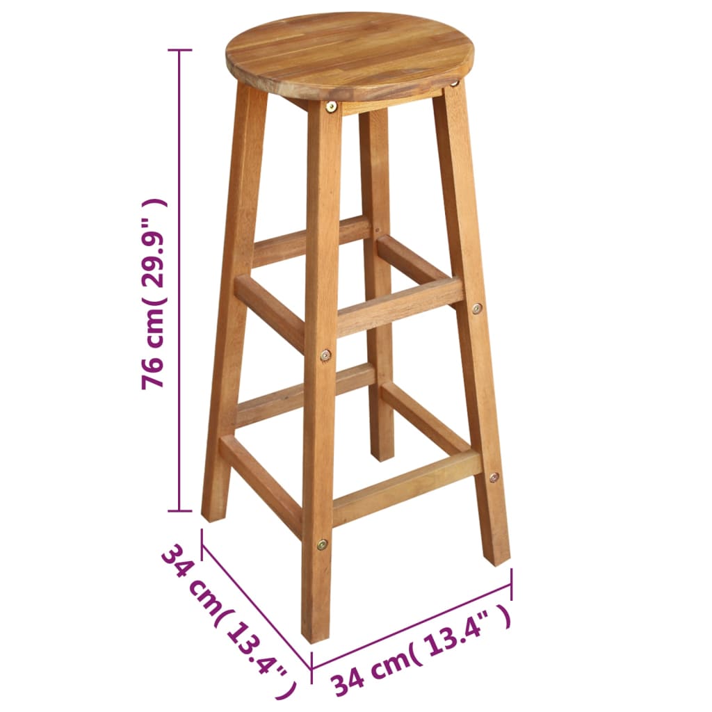 Bartisch und Hocker-Set 5-tlg. Akazienholz Massiv
