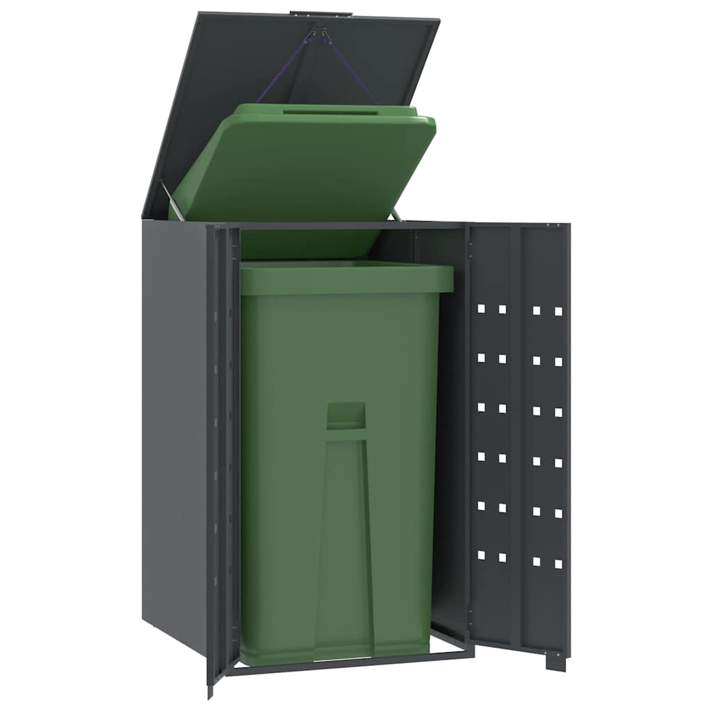 Mülltonnenbox für 2 Tonnen Schwarz 138x79x117 cm Stahl