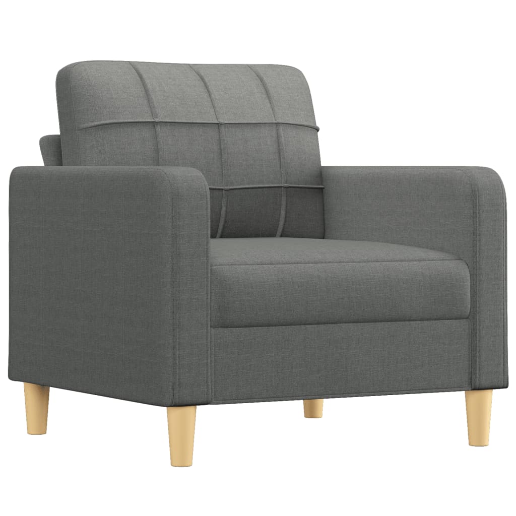 4-tlg. Sofagarnitur mit Kissen Braun Stoff
