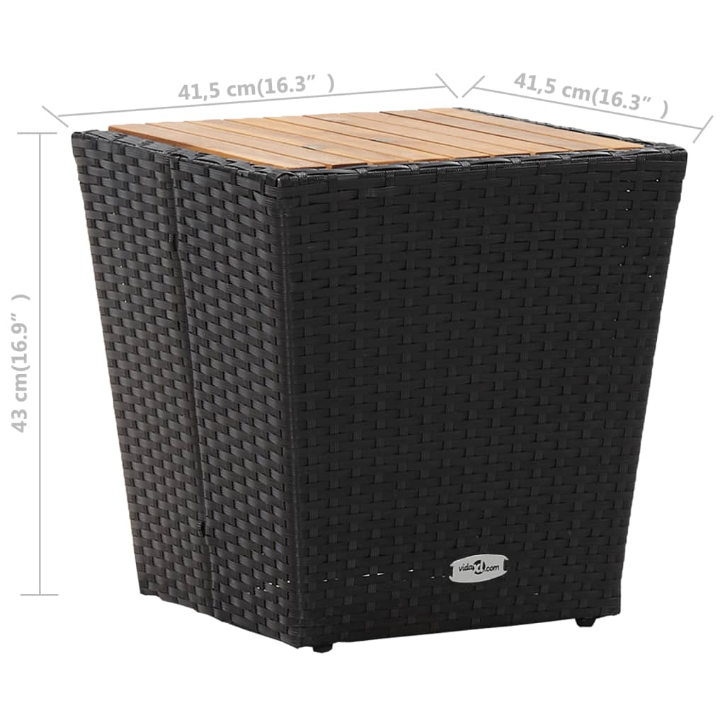 Beistelltisch Beige 41,5x41,5x44 cm Poly Rattan und Hartglas