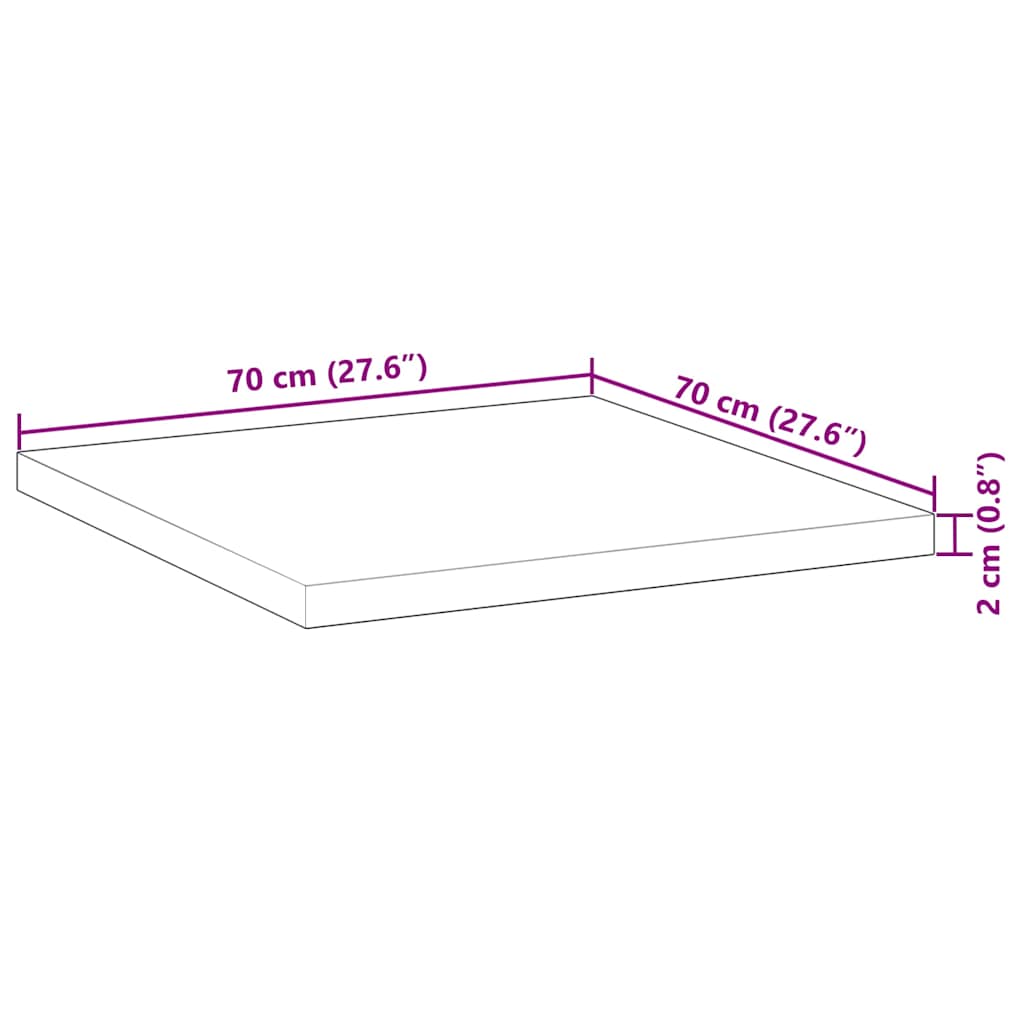 Tischplatte Rund Ø40x2 cm Massivholz Akazie