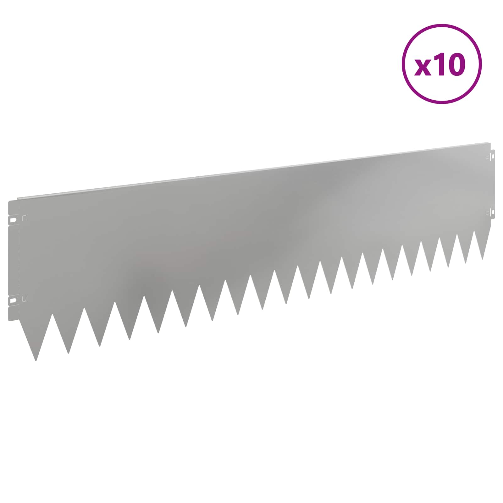 Raseneinfassung 10 pcs 103 x 10 cm Stahl Schwarz