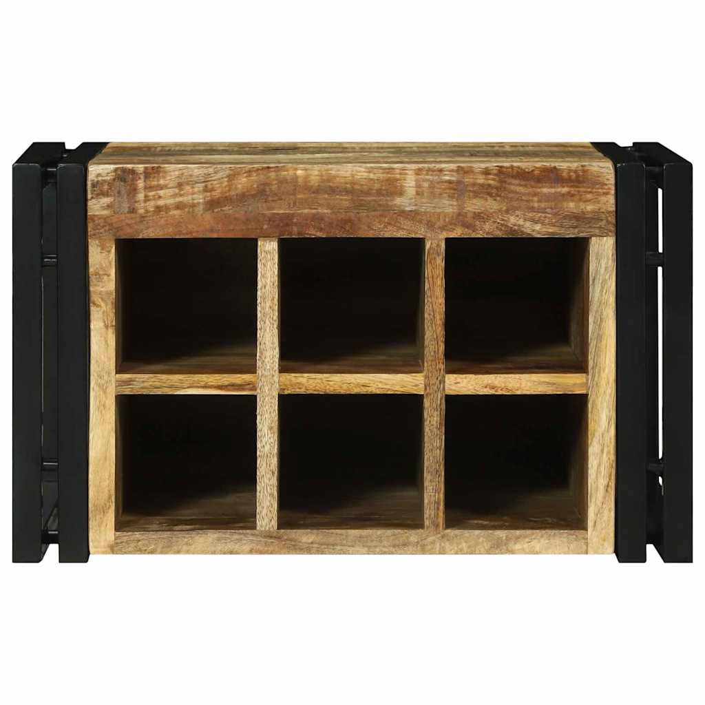 Weinregal Braun und Schwarz 35 x 35 x 39 cm Massivholz Mango