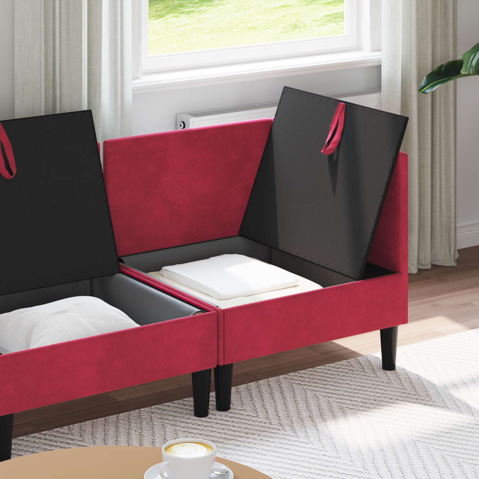 Wohnzimmergarnitur mit Kissen mit Speicher 3 pcs Hellgrau Samt