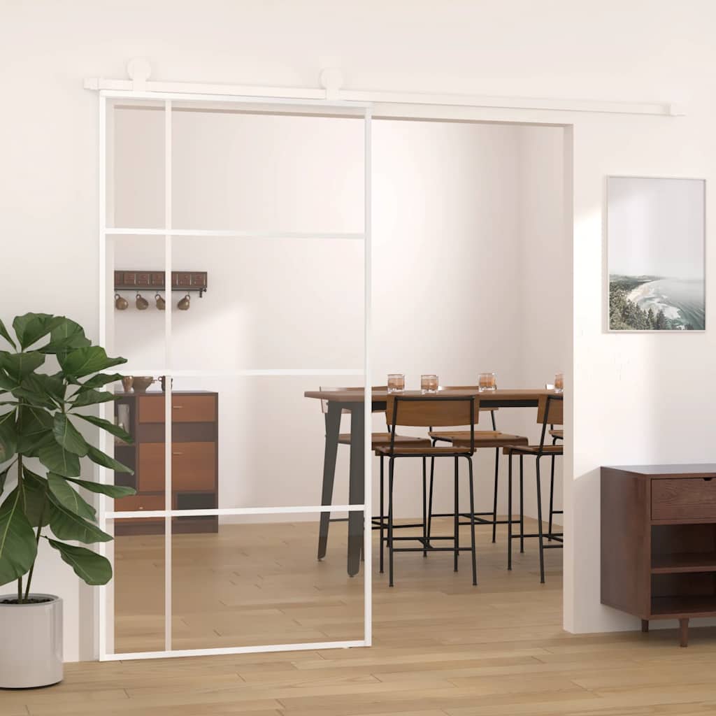 Schiebetür ESG-Glas und Aluminium 76x205 cm Schwarz