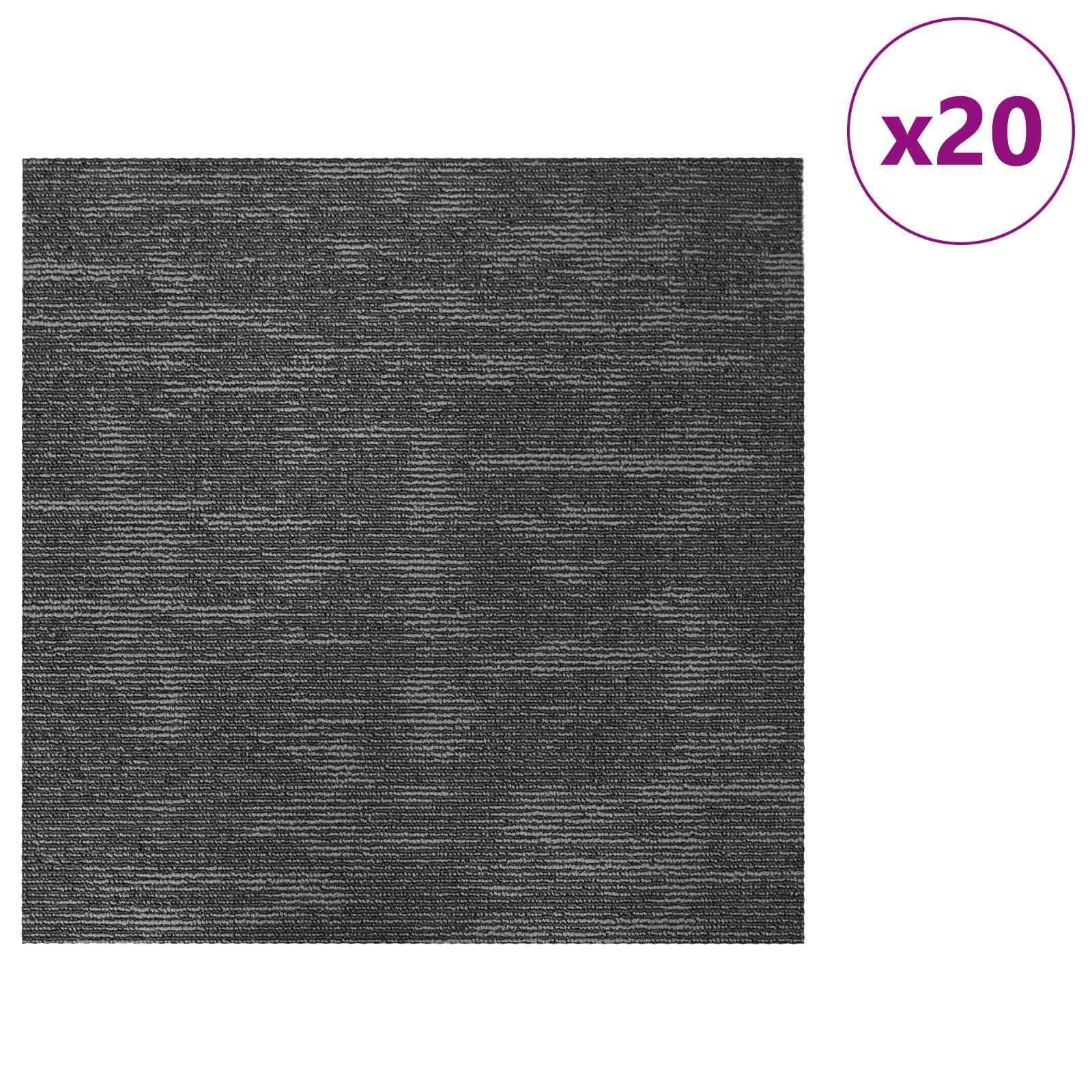 Teppichfliese Hellgrau mit Streifen 50 x 50 cm 4 pcs