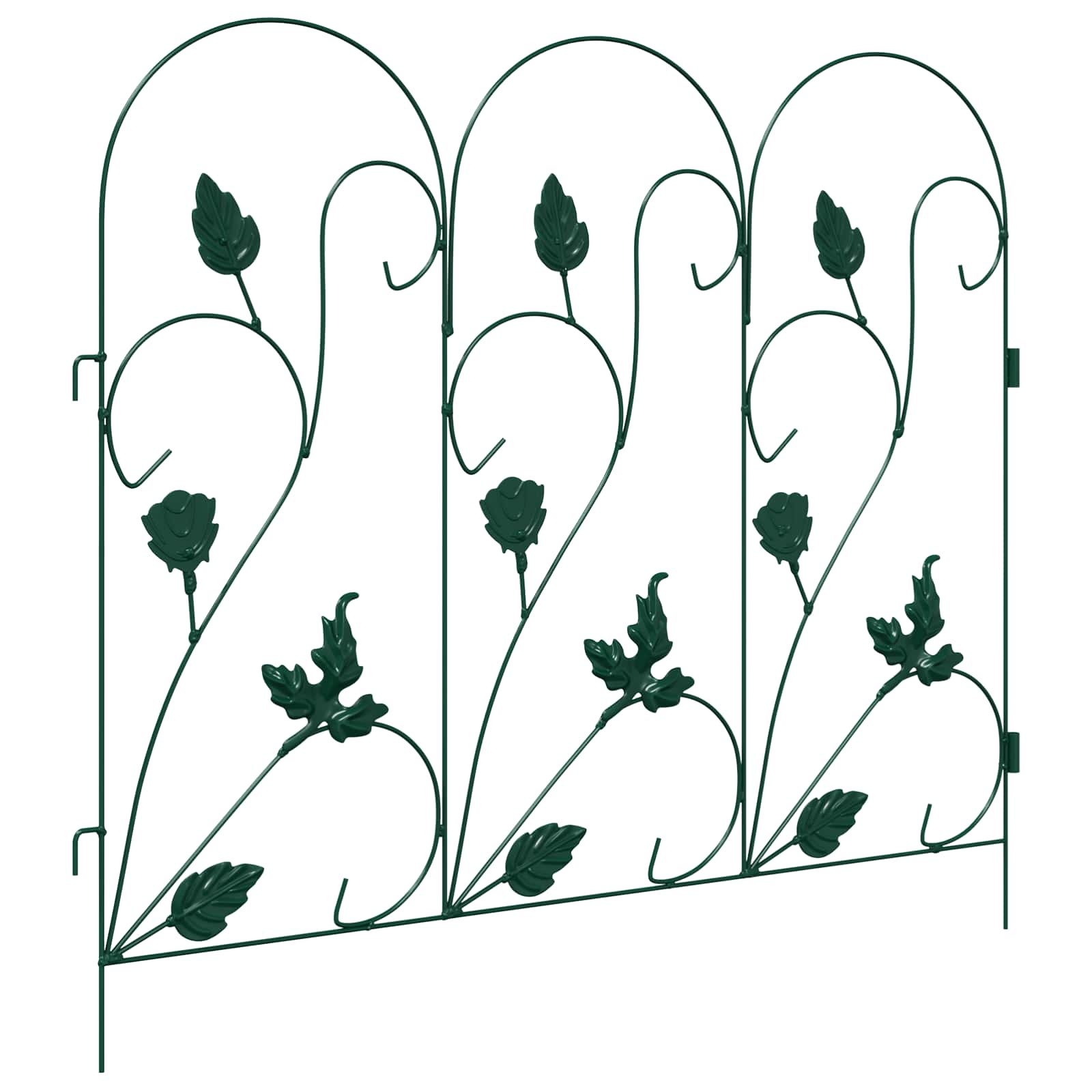 Gartenzaun 5 pcs Schwarz Stahl