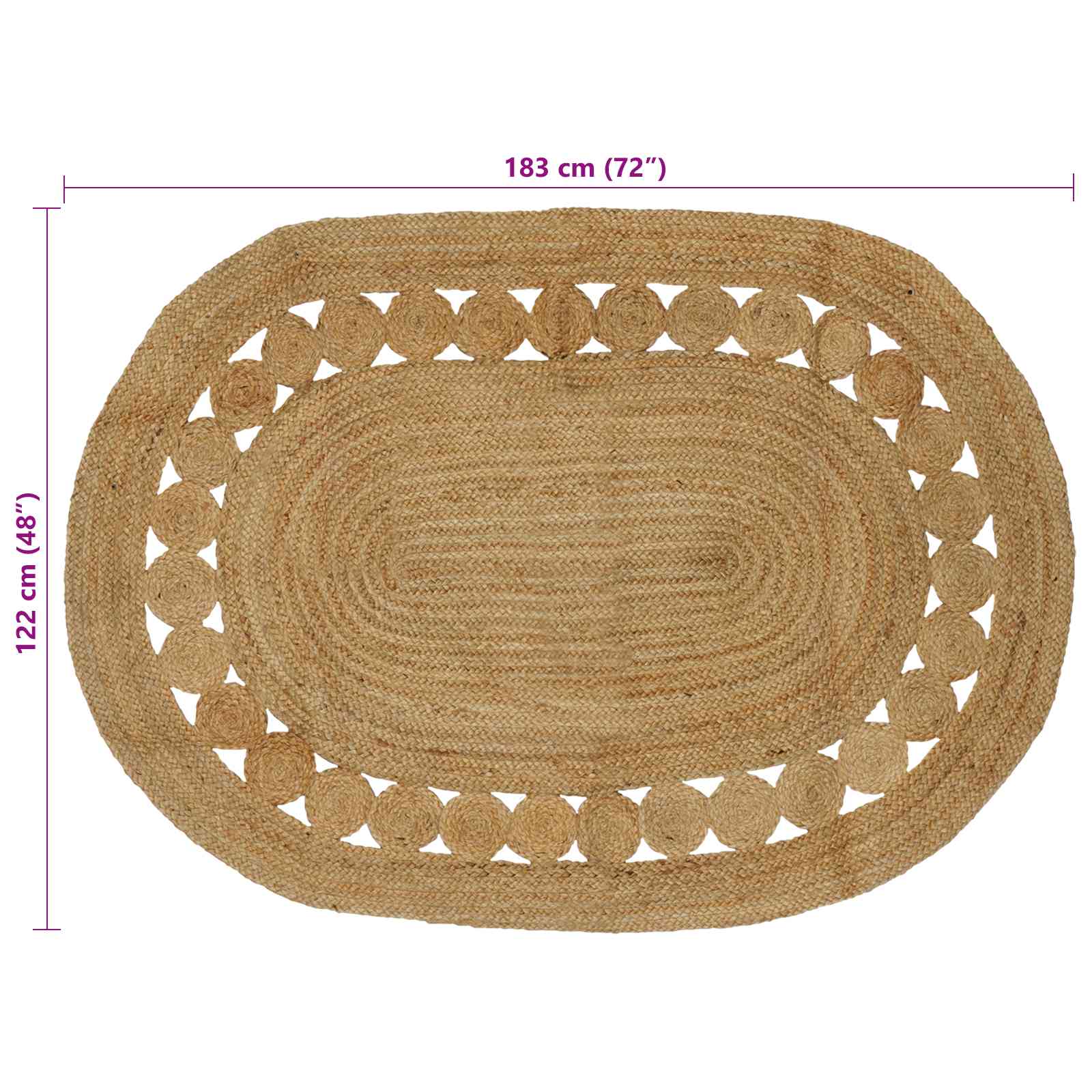 Bereichsteppiche Natur 100 x 152 cm Jute