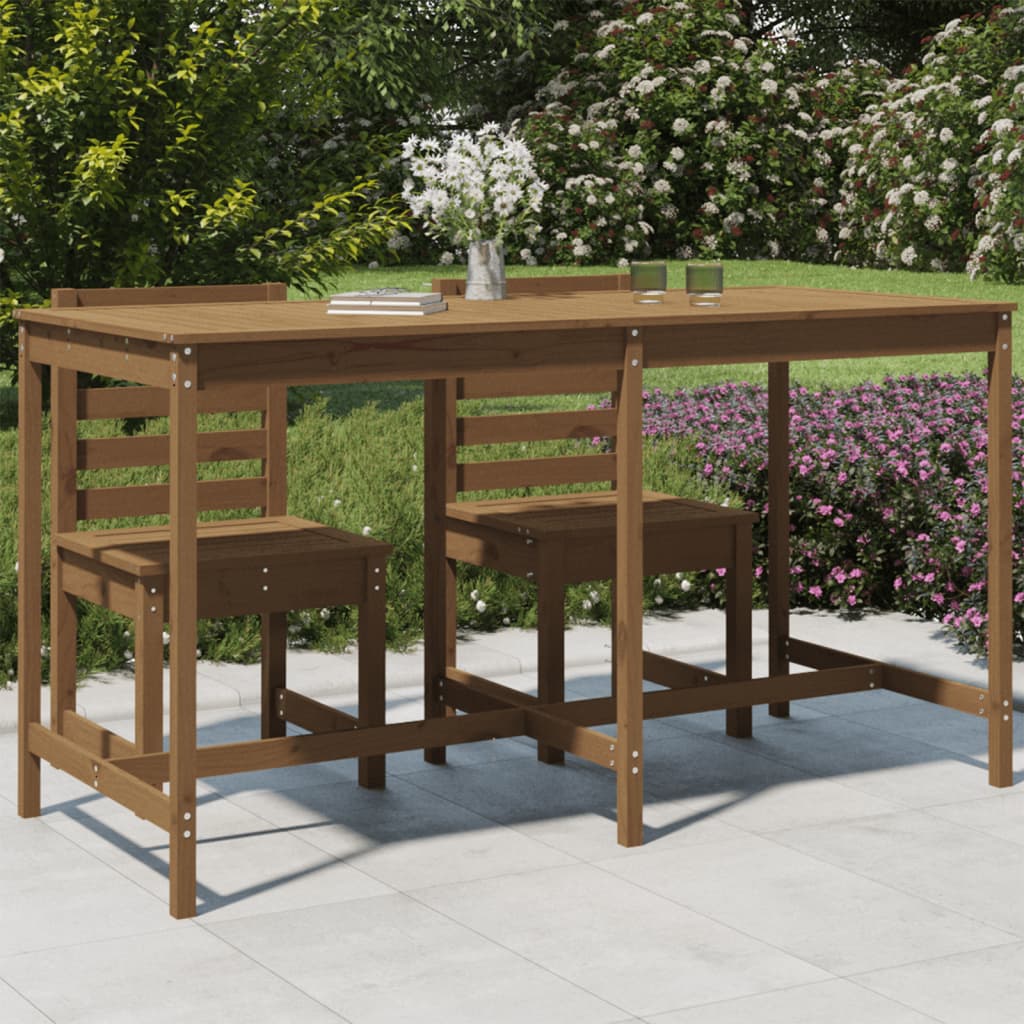 Gartentisch 82,5x82,5x110 cm Massivholz Kiefer