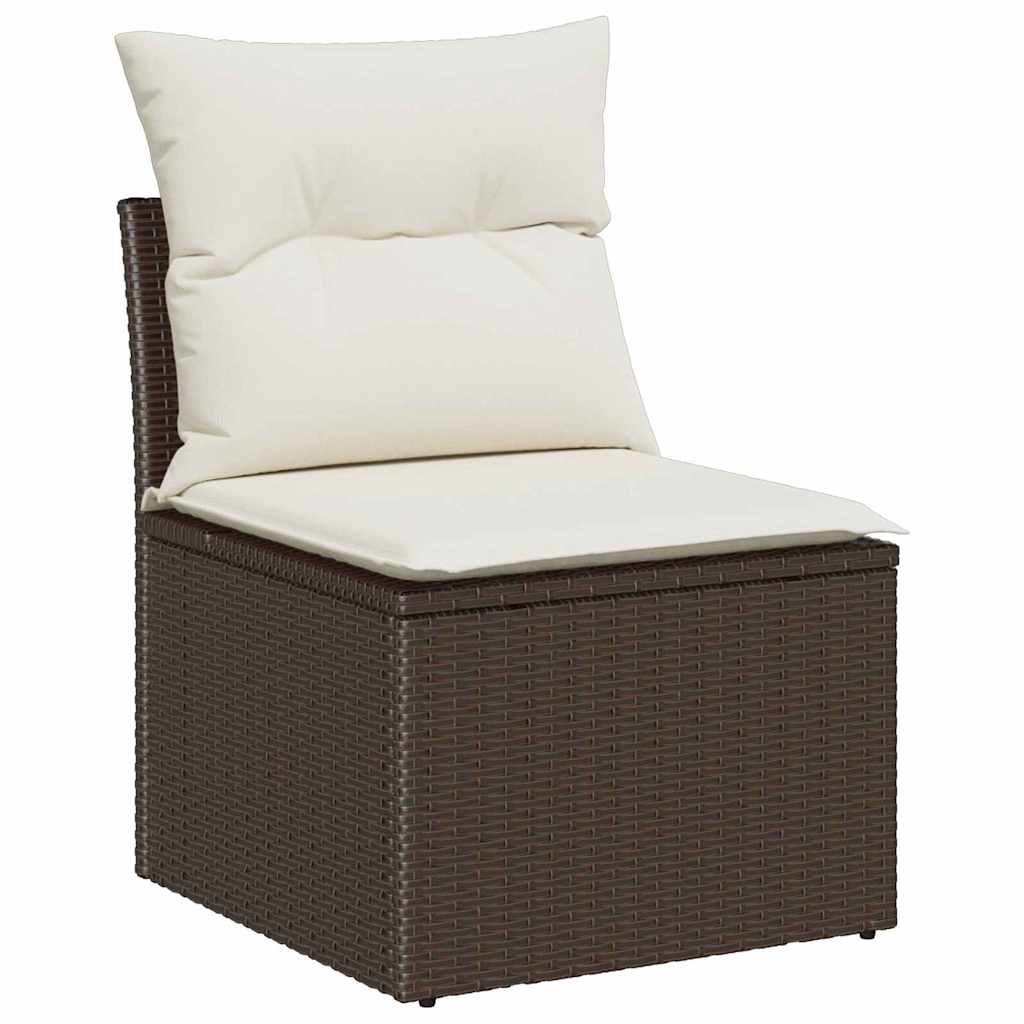 Garten Essgruppe mit Kissen 6 pcs Schwarz und Creme