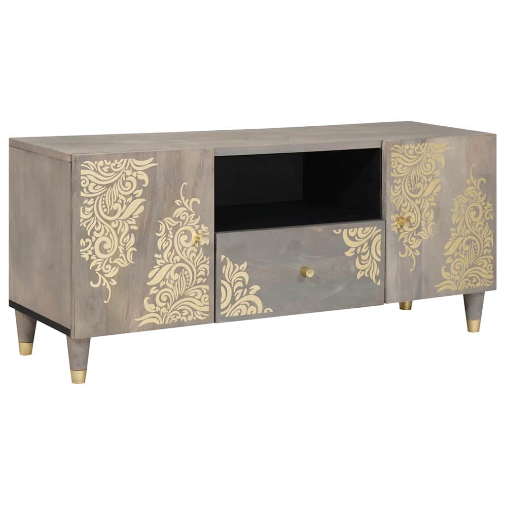 TV-Schränk mit Tür Honigbraun 105 x 33 x 46 cm Massivholz Mango