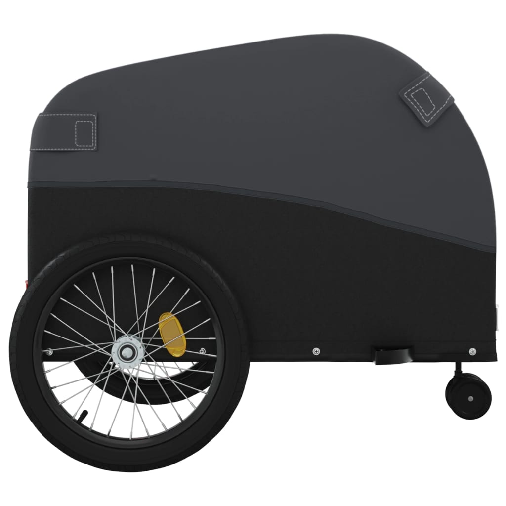 Fahrradanhänger Schwarz und Orange 30 kg Eisen