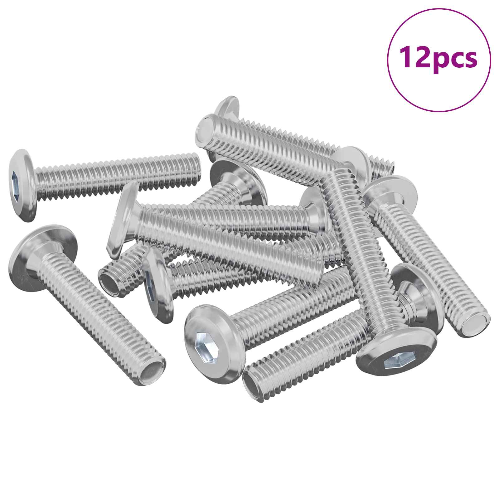 Schraube mit Sperre Uni 2 pcs Silber M6 x 12 mm Stahl
