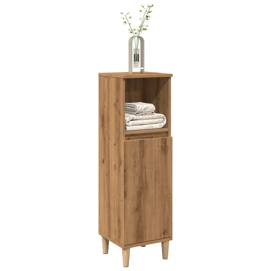 Badschrank Weiß 30x30x100 cm Holzwerkstoff