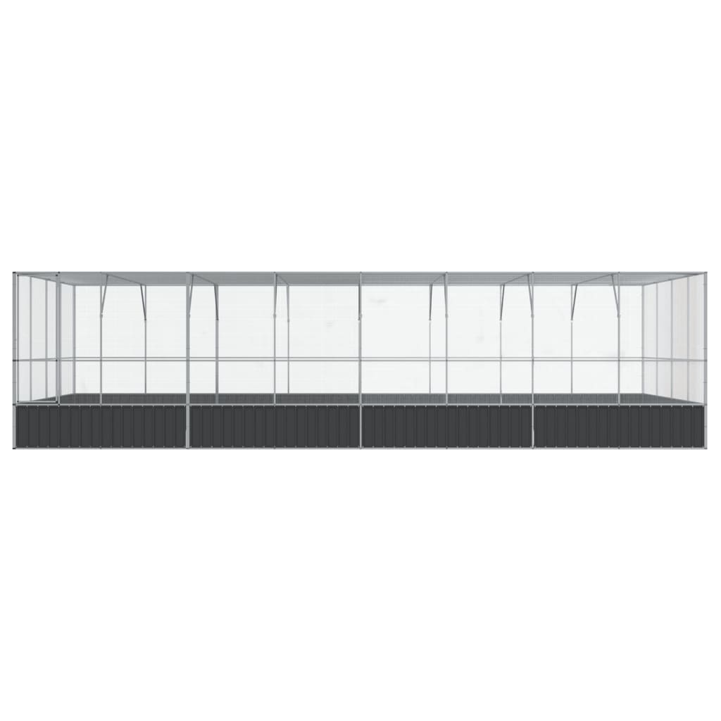 Voliere Silbern 210,5x107x212 cm Stahl