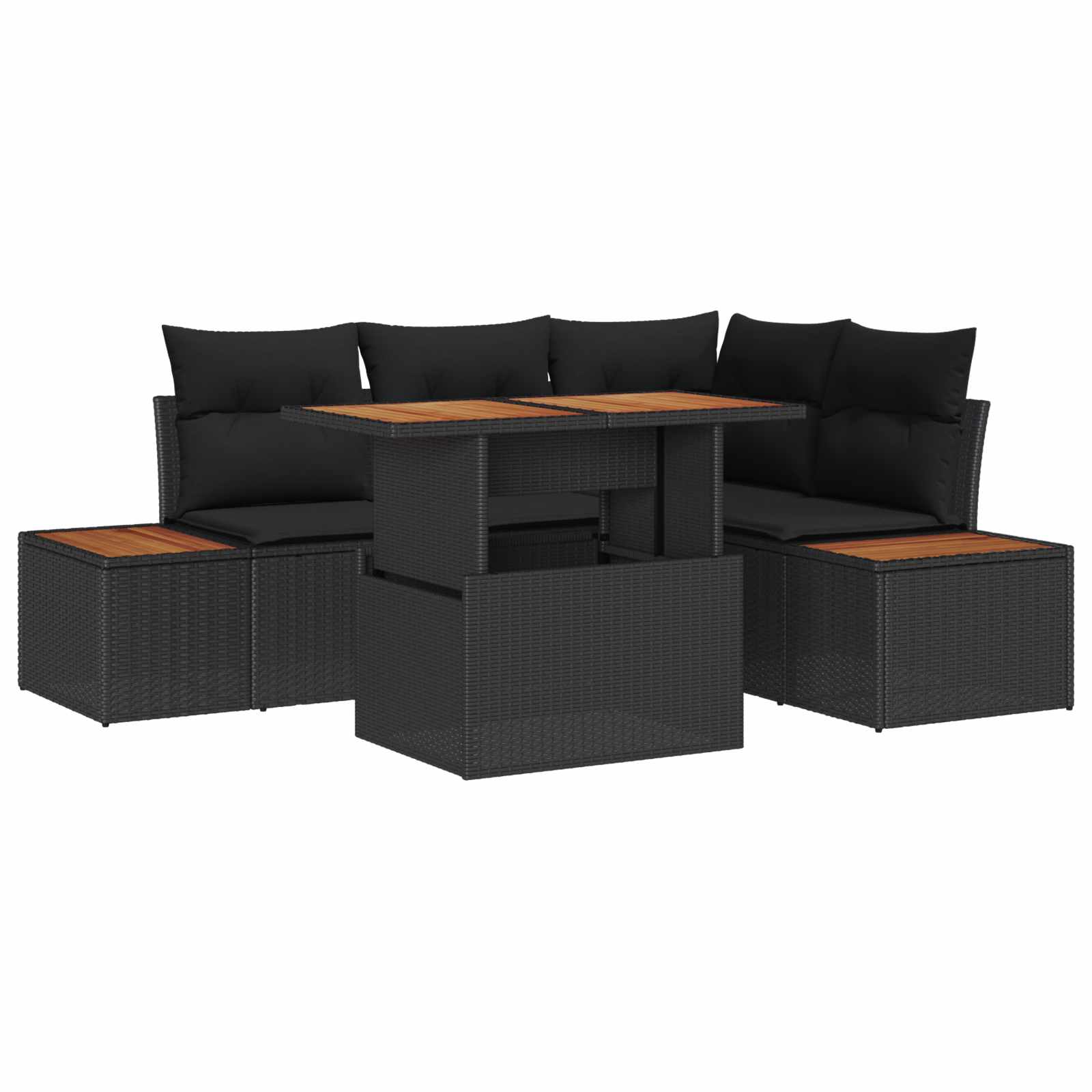 Garten Essgruppe mit Kissen 5 pcs Schwarz und Beige
