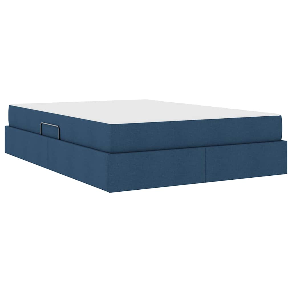Aufbewahrungsbett mit Matratze Hellgrau 90 x 190 cm Polyester