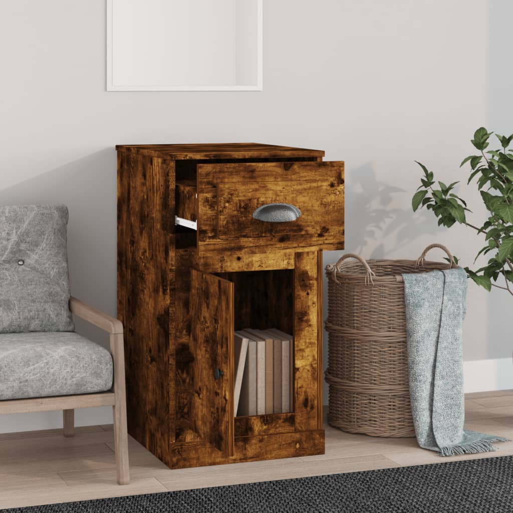 Beistellschrank mit Schublade Weiß 40x50x75 cm Holzwerkstoff