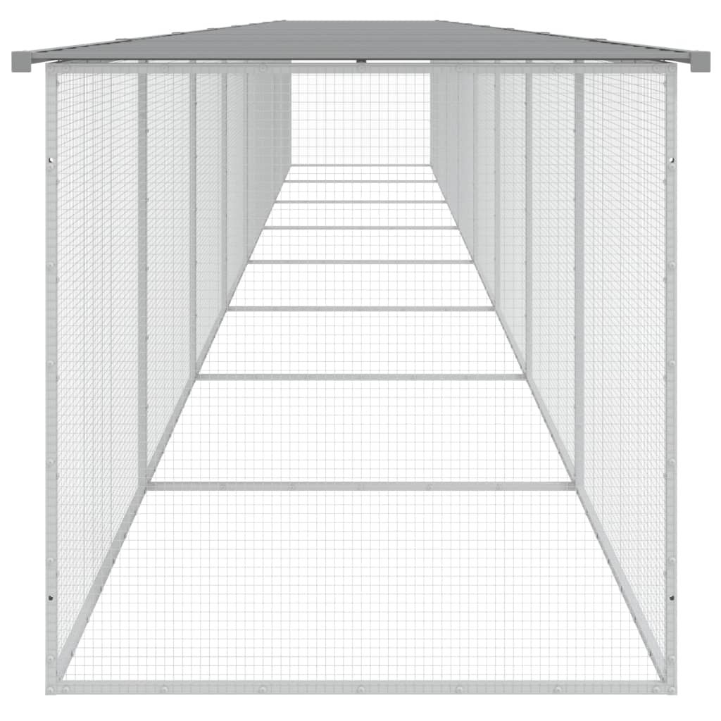Hühnerkäfig mit Dach Anthrazit 203x98x90 cm Verzinkter Stahl