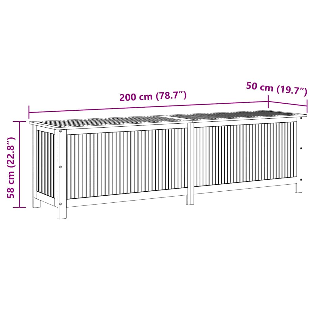 Gartenbox 90x50x58 cm Massivholz Akazie