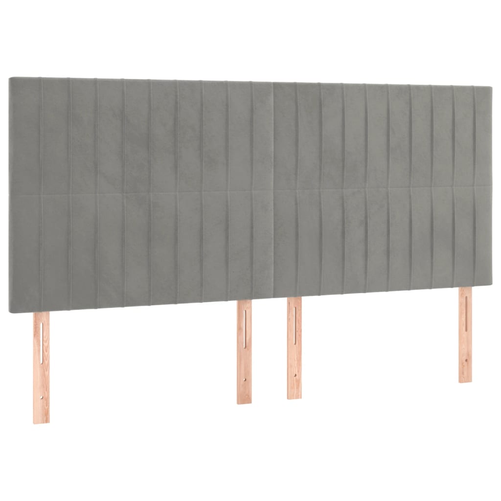 Kopfteil Hellgrau 80x5x118/128 cm Samt